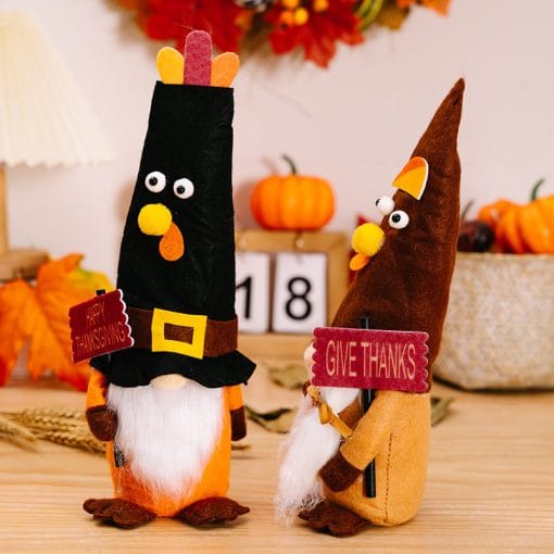 New Thanksgiving Home Decorations Thanksgiving Turkey Doll Ornaments - Image 4