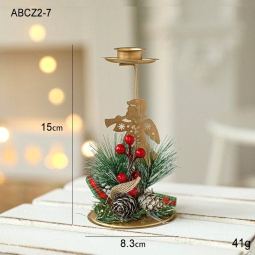 Christmas Candlestick Golden Wrought Iron Window Decoration - Image 9