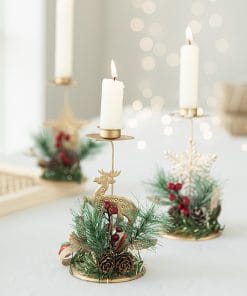 Christmas Candlestick Golden Wrought Iron Window Decoration 21 4180e04f bc7d 4ad1 833f 8dab8a1ba84f