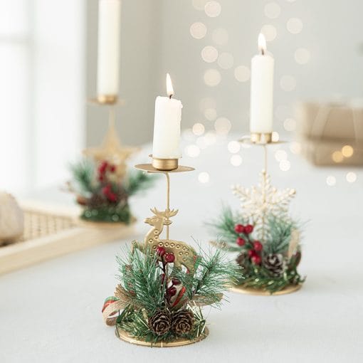 Christmas Candlestick Golden Wrought Iron Window Decoration - Image 10