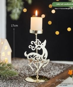 Romantic Christmas Wrought Iron Candlestick Candle Tray Decoration 18 41ab3989 860f 4065 b3fd a165beda7cb7 trans