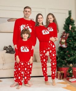 Christmas Family Pajamas Matching Sets Christmas Sleepwear Parent-Child Pjs Outfit For Christmas Holiday Xmas Party