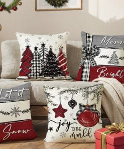 Christmas Cushion Cover Pillowcase Merry Christmas Decor For Home 2024 Xmas Ornament Happy NewYear Gift