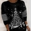 Christmas Tree Print Casual Loose Top 1 44db64af 27d3 4144 aff8 4398d954e6a1