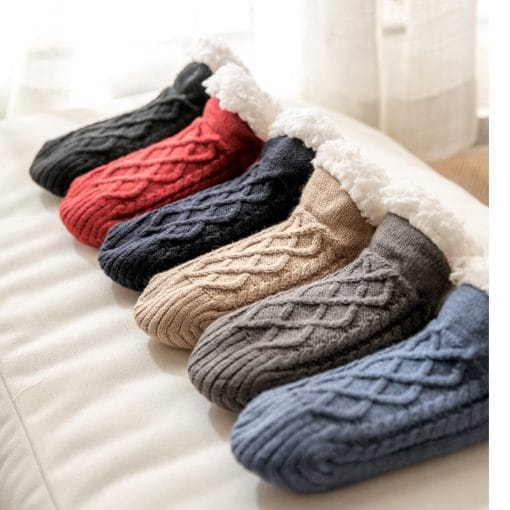 Winter Knitted Plush Floor Socks Home Warm Non-slip Carpet Socks Women - Image 5