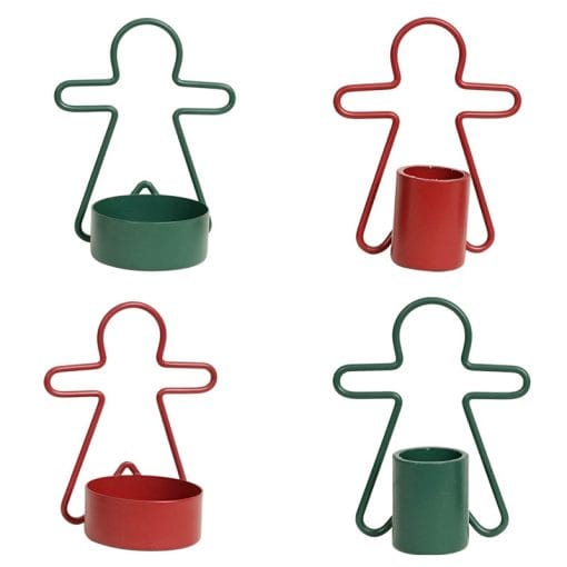 Gingerbread Man Small Candlestick Decoration Christmas Candlestick - Image 5