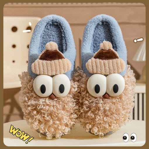 Cartoon Bearded Santa Claus Slippers Home Warm Non-slip Plush   Cotton Shoes Christmas Couple Floor Bedroom Slipper Women Men - Image 7