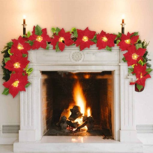 Door Frame Escalator Decoration Red Flower String Lights - Image 5