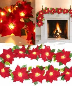 Door Frame Escalator Decoration Red Flower String Lights