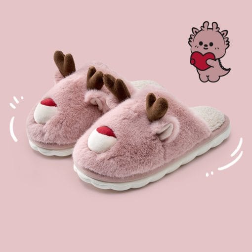 Cartoon Cotton Slippers Inner Velvet Insulated Cotton-padded Shoes - Image 6