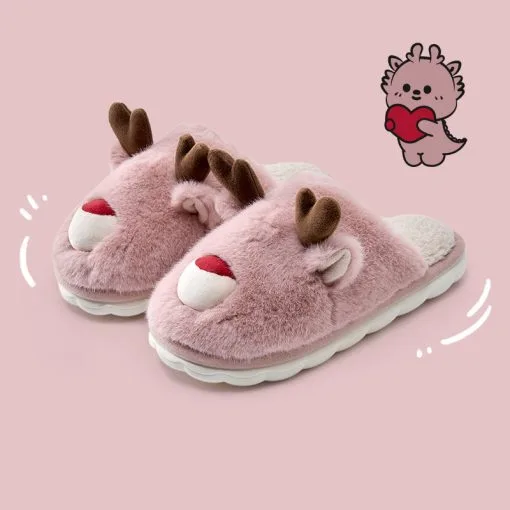 Cartoon Cotton Slippers Inner Velvet Insulated Cotton-padded Shoes - Image 6