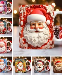 Creative 3D Christmas Ceramic Mug Unique Space Design Snowman Santa Coffee Cup Tea Milk Mug Christmas Gifts For Kids Adults Kitchen Gadgets