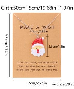 Cute Cartoon Resin Necklace Christmas Snowman Santa Claus Pendant Clavicle Chain Necklace For Women Jewelry 20 50b509ab 3d05 4803 97e1 fee0a0afc56f