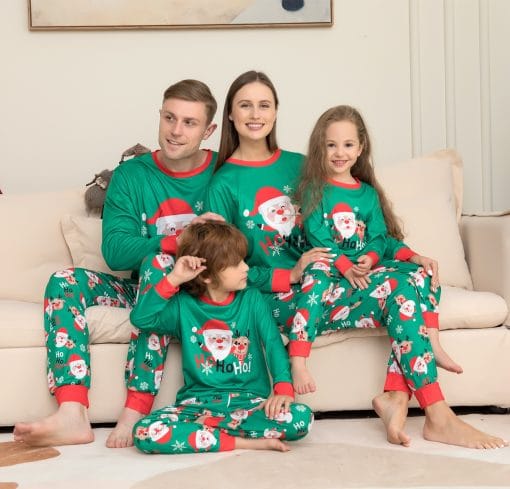 Christmas Pajamas For Family Matching Family Christmas PJs Sets Santa Claus Printed Top Sleepwear - Image 4