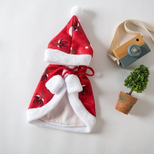 Cat Christmas Clothes Little Red Riding Hood Cape Cloak - Image 5