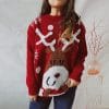 Women's Fashion Loose Elk Snowflake Flocking Jacquard Round Neck Sweater 1 51f8f0ee d969 469d 9c28 66bf562b87ee