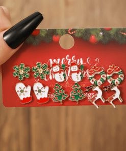 Christmas Stud Combination Suit Snowflake Elk Earrings 15 52fb220b 3ecd 4662 8291 c93952a9976b