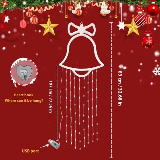 Christmas Tree Decorations - USB-Powered Bell Hanging Lamp for Festive Atmosphere - Image 6