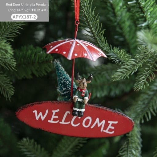 Nordic Iron Christmas Hot Air Balloon Parachute Pendant Creative Decorations Tree Charms Hangings - Image 2