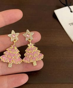 New Design Sweet Christmas Tree Earrings For Women Light Luxury Sparkling Zircon Dangle Earring Xmas Holiday Party Jewelry 11 544bc30d 20bc 4684 a6e4 4e804b857c60