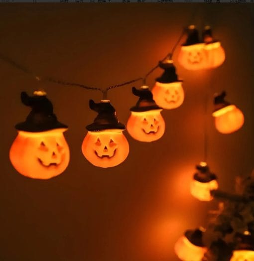 PVC Soft Material Halloween Lighting Chain Pumpkin Ghost Bat Modeling Lamp Indoor And Outdoor Home Decoration - Image 4