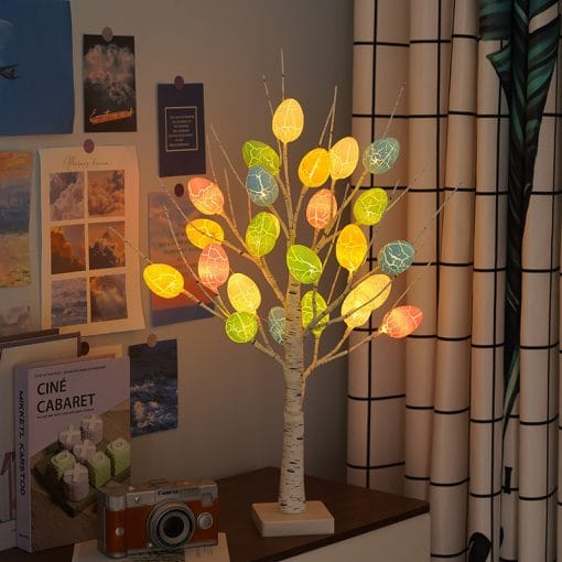 Easter Decoration 60cm Birch Tree Home Easter Egg LED Light Gift Spring Party Tabletop Ornaments Light Easter Party Kids Gifts - Image 4