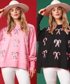 Christmas Fashion Round Neck Sequins Pullover Sweater