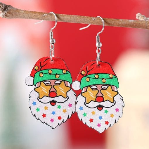 Funny Santa Claus Earrings Christmas Pendant Earrings Gift - Image 4