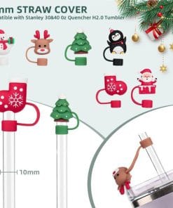 New Christmas Straw Dust Cover 10mm Cup Accessories