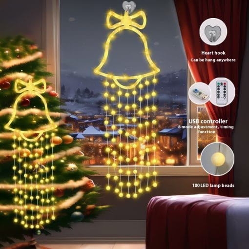Christmas Tree Decorations - USB-Powered Bell Hanging Lamp for Festive Atmosphere - Image 5