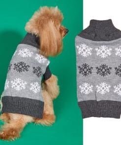Snowflake Brown Gray Autumn And Winter New Dog Christmas Sweater 11 5d5f026e 32f4 40ac bbae dbcf78417ad3