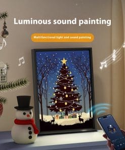 2024 New Luminous Speaker Christmas Tree Painting Bluetooth Speaker Desktop Ornament Gift Light And Shadow Art Lighting