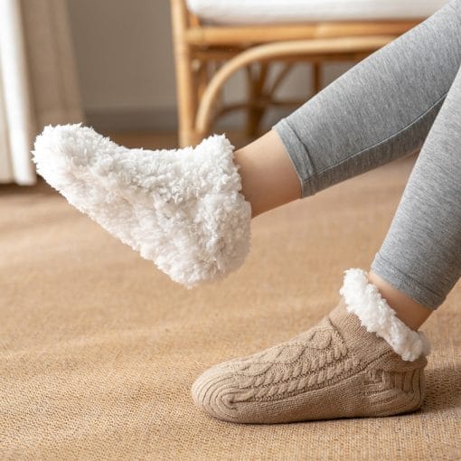 Winter Knitted Plush Floor Socks Home Warm Non-slip Carpet Socks Women - Image 2