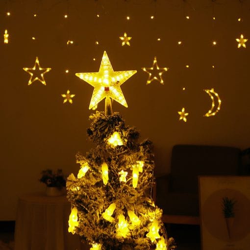 Solar Christmas Decorations – LED Pentagram Lights for Festive Charm - Image 4
