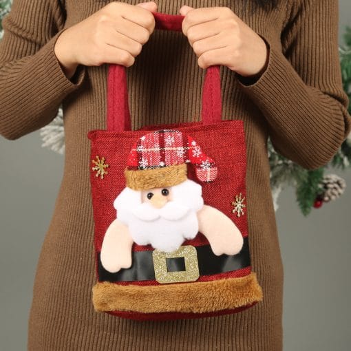 Christmas Candy Gift Tote Bag For Kids Funny Creative Santa Claus Elk Snowman Bear Handbag Small Christmas Tree Decoration Bags - Image 5
