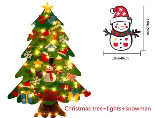 Children's DIY felt Christmas tree with lights - Image 4