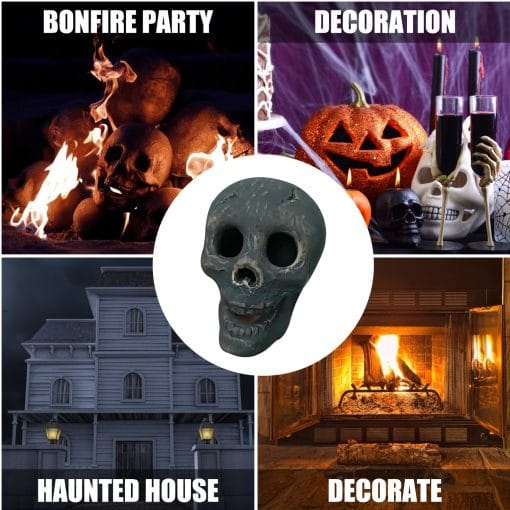 Simulation Skull Halloween Frightening Decoration Home Decor Wood Fire Pit Fireplace Burning Horror Atmosphere Props Decoration - Image 3