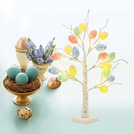 Easter Decoration 60cm Birch Tree Home Easter Egg LED Light Gift Spring Party Tabletop Ornaments Light Easter Party Kids Gifts - Image 3