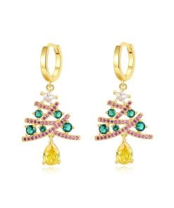 New Christmas Tree Earrings With Colorful Rhinestones Fashion Personality Shining Earrings Gift For Women Jewelry 11 68705c15 51ba 4341 828a e91adc07275d