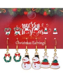 Christmas Stud Combination Suit Snowflake Elk Earrings 16 6a518eba 8fbc 4187 8e60 3c6eae66dc00