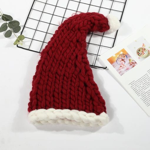 Christmas Plush Hat With Pompom Cute Winter Hat For Women Men Child - Image 9