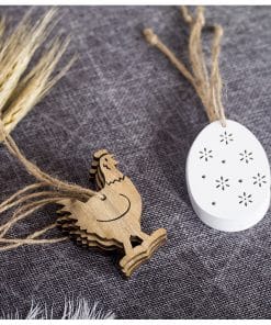 Easter Wooden Decorative Pendant Easter Rabbit Chicken Egg Nordic Style Home Decorations