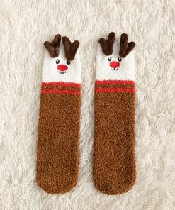 Child Christmas Socks Winter No-shedding Cute Elk Elk Santa Claus Snowman Sleeping Floor Coral Fleece Socks 13 6e7ca632 91e8 498b aea1 c9a023467f4b