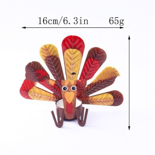 Thanksgiving Turkey Candlestick Alloy - Image 3