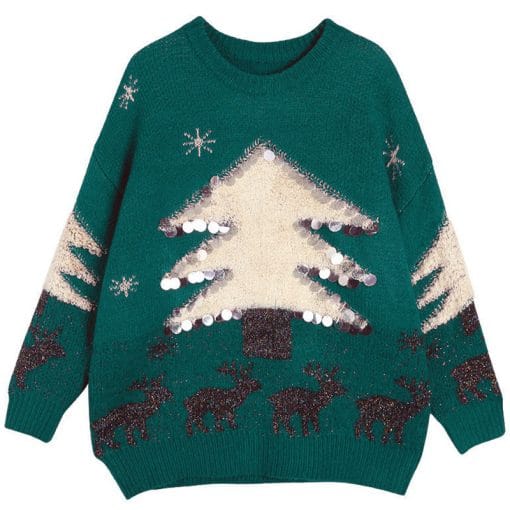 Women's Mid-length Christmas Lazy Loose Bottoming Sweater - Image 4
