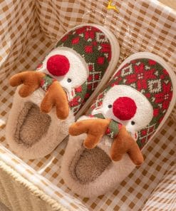 Cute Christmas Elk Plush Slippers Winter Ins Fashion Non-slip Floor Bedroom Home Slippers For Women Fuzzy House Shoes 11 70e21647 e000 4bb0 a2dc 4cdb9cc6652a