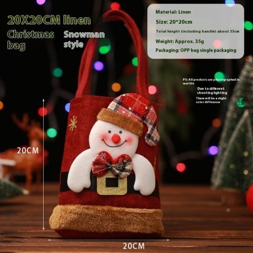 Christmas Candy Gift Tote Bag For Kids Funny Creative Santa Claus Elk Snowman Bear Handbag Small Christmas Tree Decoration Bags - Image 3