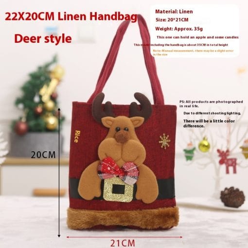 Christmas Candy Gift Tote Bag For Kids Funny Creative Santa Claus Elk Snowman Bear Handbag Small Christmas Tree Decoration Bags - Image 7
