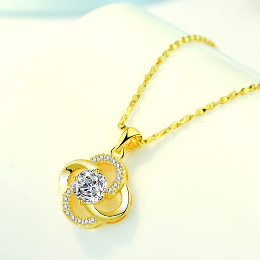 Necklace 925 Sterling Silver Plated 18k Rose Gold Necklace Female Clover Clavicle Chain For Girlfriend''s Birthday Valentine''s Day Gift - Image 6