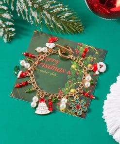 Personalized Christmas Bracelet Christmas Tree Santa Claus Pendant Bracelet For Women Jewelry 18 78ab2990 604d 45d6 89b5 09215c94d535
